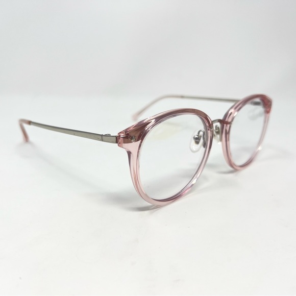 SOJOS SJ9001 C4 9210 Round Blue Light Blocking Eyeglasses Pink Silver - Picture 1 of 8